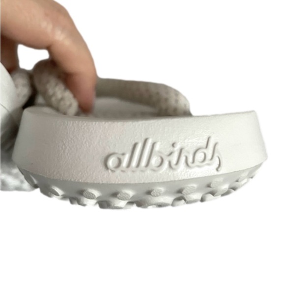 Allbirds White Sugar Zeffer Thong Flipflop Sandals - 5 - Picture 1 of 6